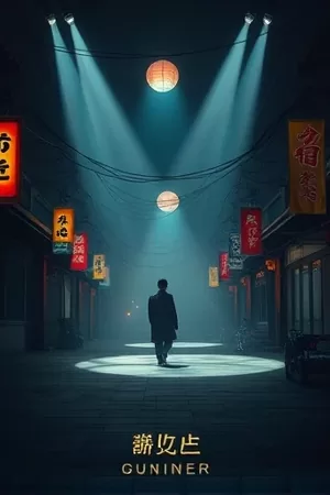 都市夜归题材片单主视觉，夜色街巷与亮灯窗格的竖版画面
